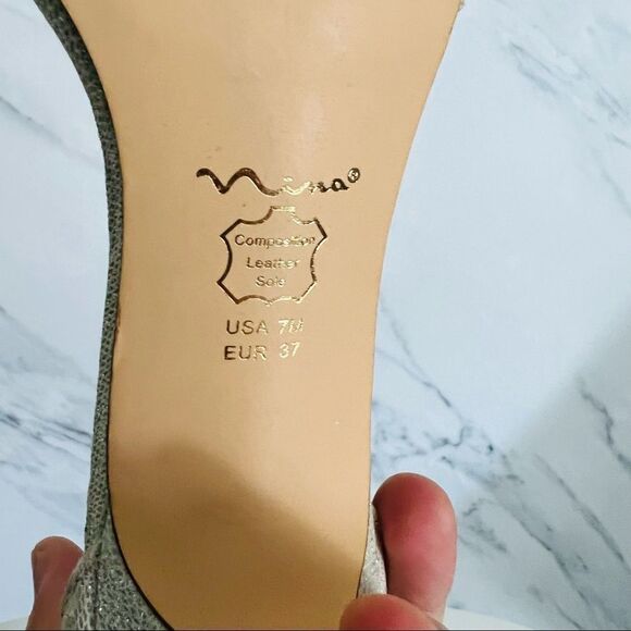 Nina jeweled Ankle Strap Heeled Sandals Size 7M - Picture 6 of 7